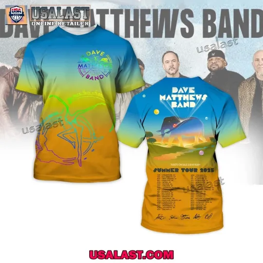 Discover Dave Matt*hew DM Band Summer Tour 2025 3D T-Shirt