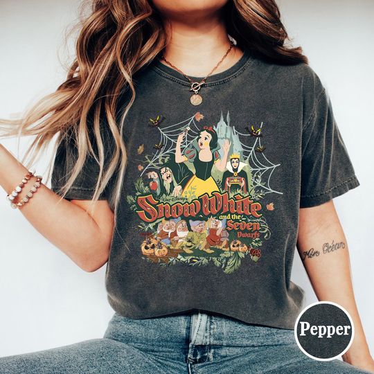 Discover Vintage Snoww Whitee Halloween Shirt, Seven Dwarfs Halloween Shirt