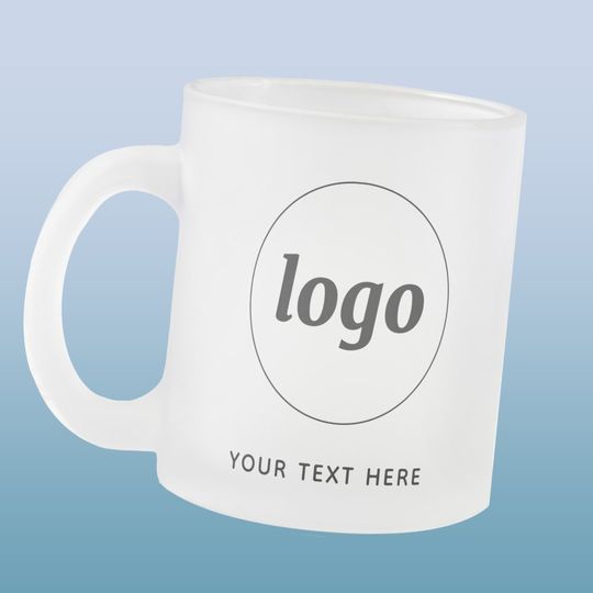 Discover Simple Logo and Text Business Frosted Glass Coffee Mug