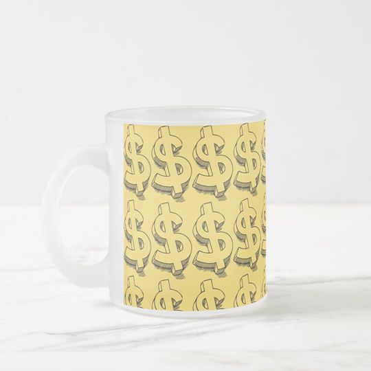 Discover gold dolar frosted glass coffee mug