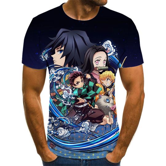 Discover demon 3D Print T-shirt Men Women Summer Fashion Casual Short Sleeved Unisex Harajuku Streetwear Oversized T Shirt