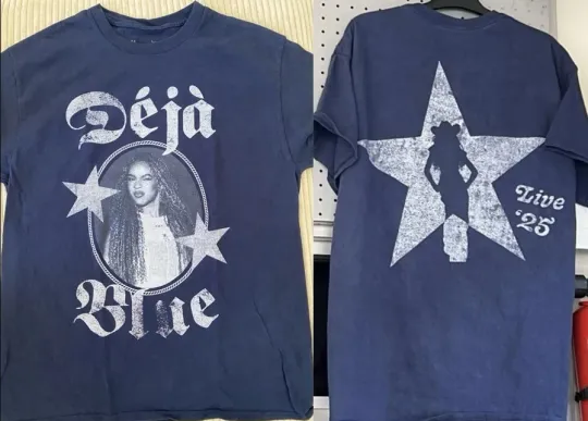 Discover Deja blue Beyoncé Tour 2025 Cowboy Carter navy T-shirt,