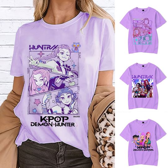 Discover women Crewneck Tshirt KPop Demon Hunters Graphic rumi tees