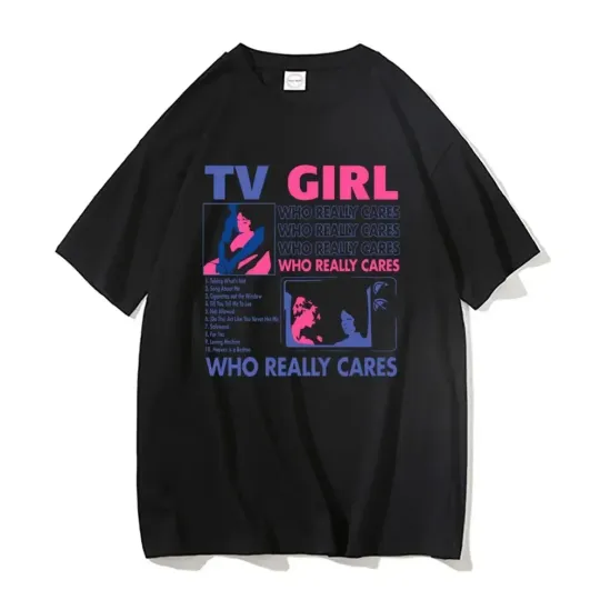 Discover Trend Tv Girl Lovers Rock Song Print T-shirt Men Women Hip Hop Oversized Tshirt Short Sleeve T Shirt Streetwear Tops Tee