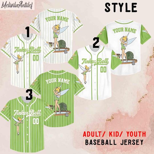 Discover Tinkerr Bells Baseball Jersey, Custom Name and Number Disneyyy Baseball Jersey