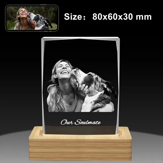 Discover Personalised 3D Rectangle Crystal Photo frame Gifts, Custom 3D Crystal gifts