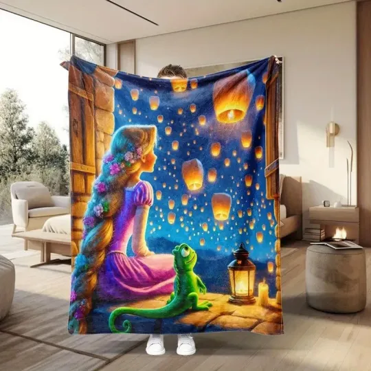 Discover Tangled Rapunzell Princess And Pascal Lantern Go Live Your Dream Blanket