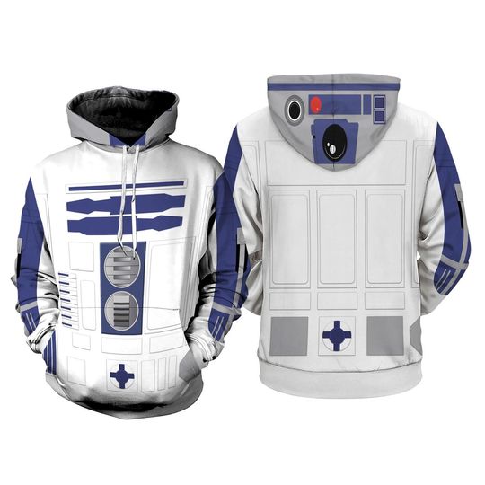 Discover R2D2 Suit Full Over Print 3D Hoodie, Darthh Vaderr R2D2 Cosplay, Halloween Cosplay