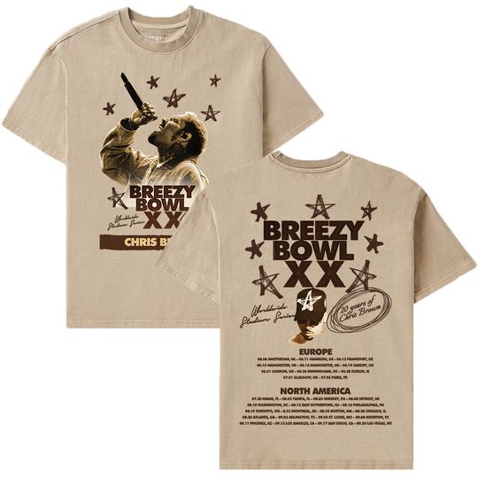 Discover BREEZY BOWL XX PREGAME S/S TEE Chris Brown Graphic T-shirt