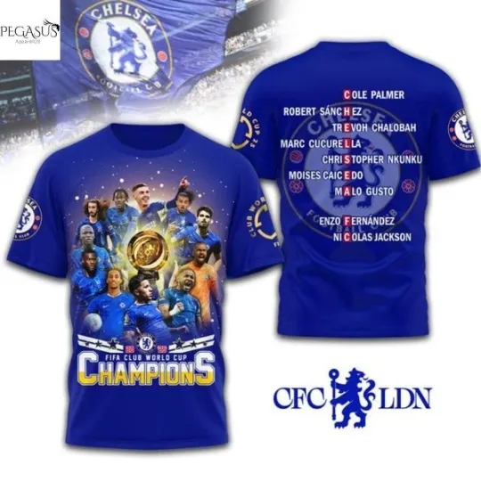 Discover Chel*sea FIFA Club World Cup 2025 Champions 3D T-Shirt