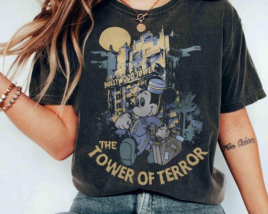 Discover Vintage Retro Disneyyy Tower Of Terror Shirt, Mickeyy mouse Twilight Zone Shirt, Disneyyy Rides Shirt, Hollywood Studios Shirt, WDW Trip Tee