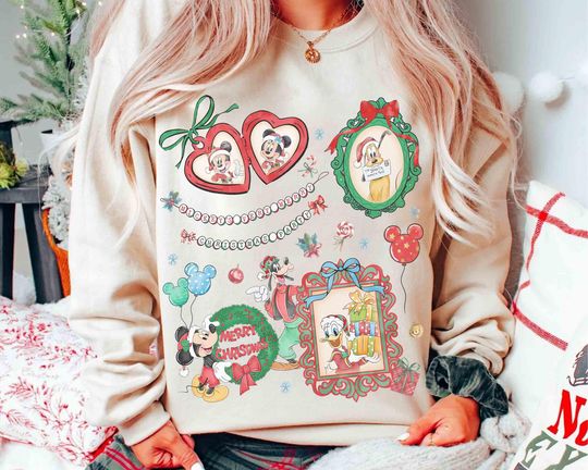 Discover Watercolor Coquette Bow Mickeyy's Very Merry Christmas Party 2025 Sweatshirt
