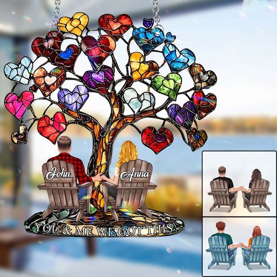 Discover You And Me We Got This - Personalized Couple Window Hanging Suncatcher Ornament