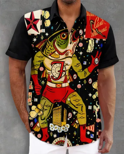 Discover Retro illustration Hawaiian Shirt Summer Shirt