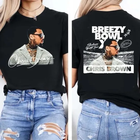Discover Chris Brown "BREEZY BOWL" Men's T-shirt Unisex Black Tee
