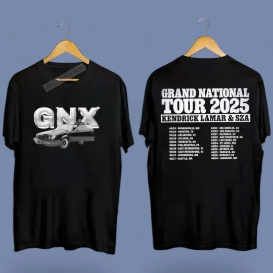Discover Grand Nation Tour Kendrick Lamar SZA GNX Tour 2025 T-Shirt