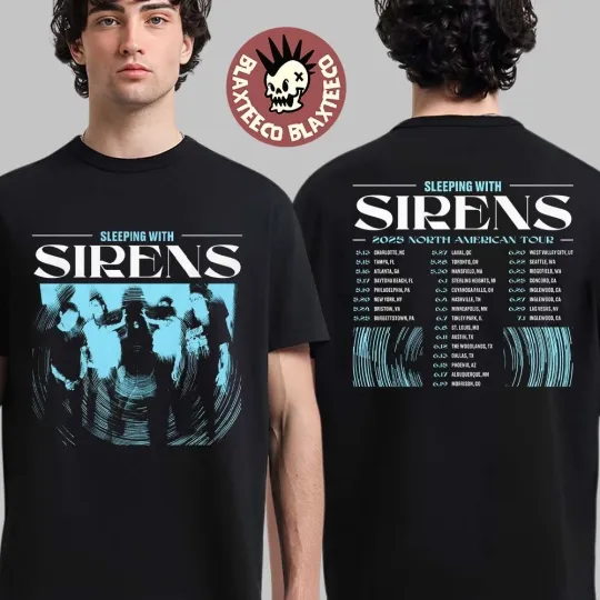 Discover Sleeping With Sirens 2025 North American tour Merch With Two Sided T-Shirt