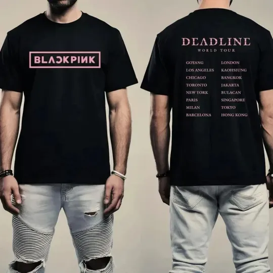 Discover Blackpink 2025 Deadline World Tour T-Shirt Kpop Fan Tee
