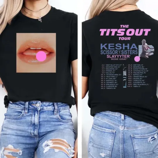 Discover Kesha 2025 Concert Shirt, Kesha The Tits Out Tour Tshirt, Kesha Fan Gift Shirt