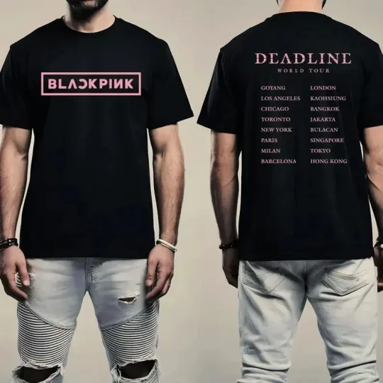 Discover Blackpink 2025 Deadline World Tour T-Shirt Kpop Concert Fan Tee