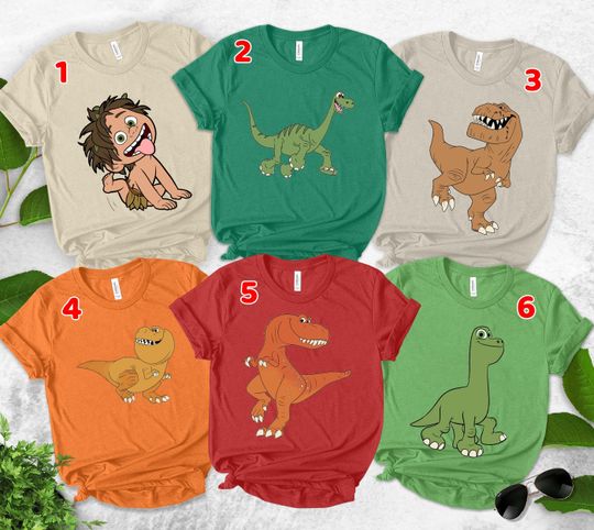 Discover Disneyyy The Good Dinosaur Characters shirt, Custom Halloween Costume Shirt, Spot Butch Buck Ramsey T-rex UM3104