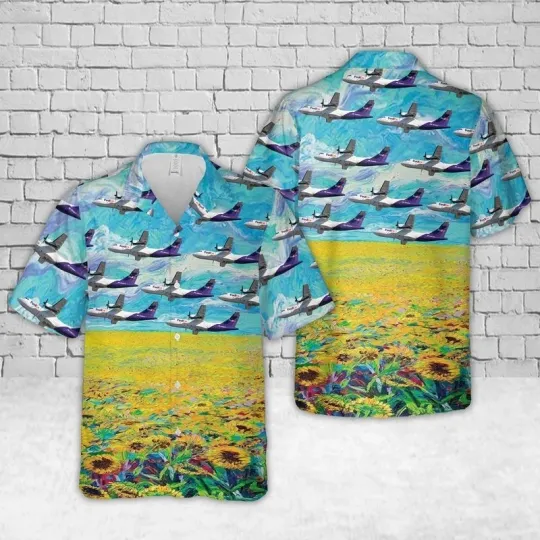Discover Airlines Fedex Express Atr 42 300F Short Sleeve Hawaiian Shirt