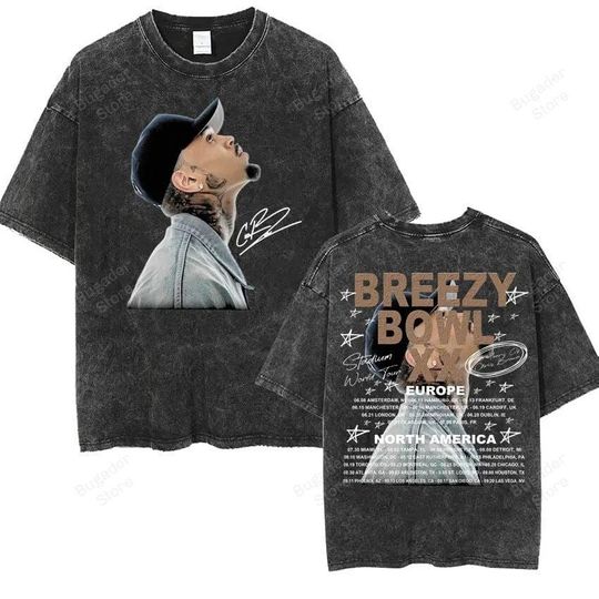 Discover Chris Brown Breezy Bowl XX Tour Shirt, Chris Brown Album Tee