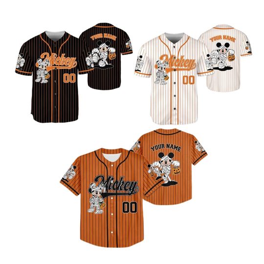 Discover Custom Disneyyy Mickeyy Halloween Collection Baseball, Personalized Baseball Team Jersey, Birthday Gift for Halloween Fans Family Party