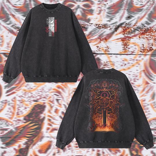 Discover Anime Double Sided Mineral Wash Sweatshirt, Anime Fan Gifts