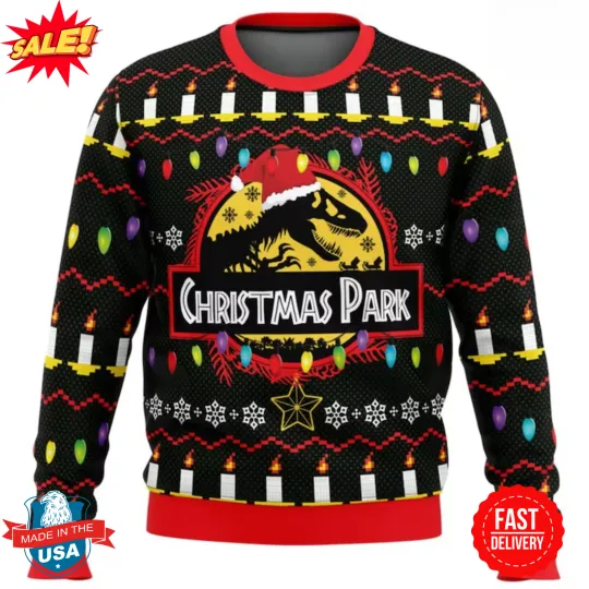 Discover Christmas Park Jurassic Park Christmas Sweater