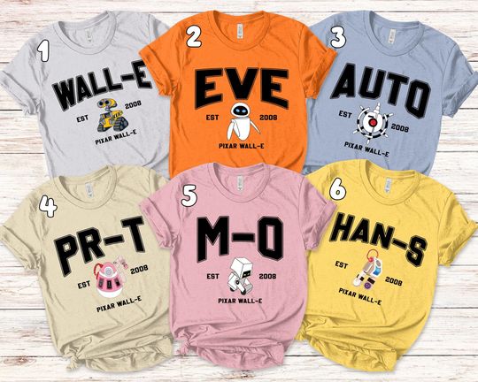 Discover Disneyyy Pixar Wall-Ee Characters Group Shot 2008 Retro Shirt, Wall-Ee Eve BURN-E Tee, WDW Magicc Kingdom Disneyyland Vacation Holiday Gift SJZO04