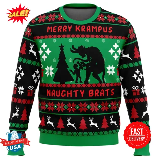 Discover Naughty Brats Krampus Ugly Christmas Sweater