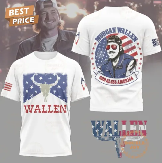 Discover Wallen Western God Bless America 3D T-Shirt