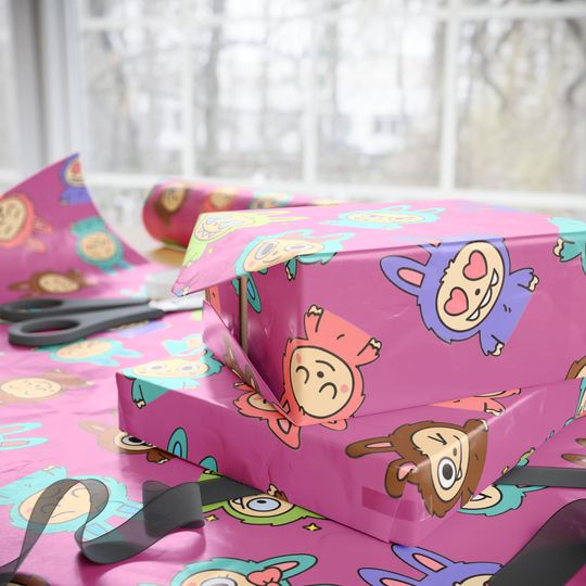 Discover Labubu Wrapping Paper for All Occasions - Perfect for Birthdays, Baby Showers, Holidays, Gifts, and Celebrations