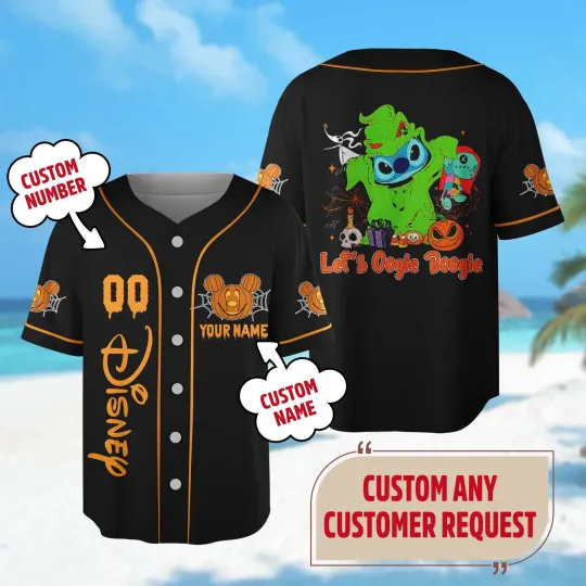 Discover Custom Stitchh Halloween Oogiee Boogiee 3D BASEBALL JERSEY