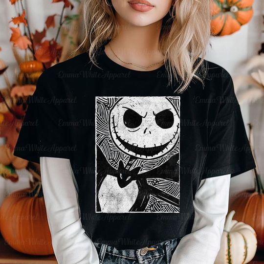 Discover The Nightmaree Before Christmas Jackk Skellingtonn Sketch T-Shirt, Disneyyy Halloween Shirt