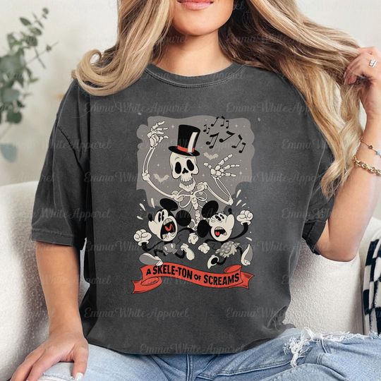 Discover Disneyyy Mickeyy And Friends Halloween Skeleton Of Screams Shirt, Family Halloween Costume Matching Shirt, Epcot Halloween Shirt, TGSD299