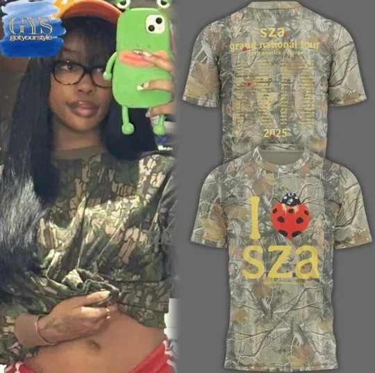 Discover Sza Camo Grand National Tour 3D Unisex T-Shirt
