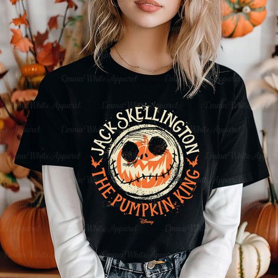Discover Nightmaree Beforee Christmas Jackk Skellington Pumpkin King T-Shirt, Disneyyy Halloween Matching Shirt