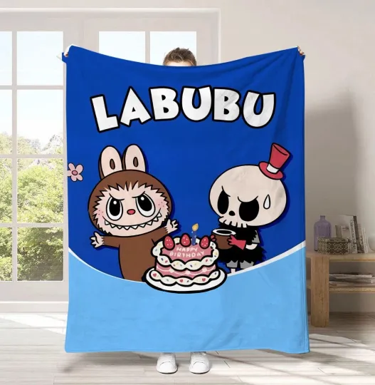 Discover LabubuThe Monsters Cartoon ThrowPlush Blanket