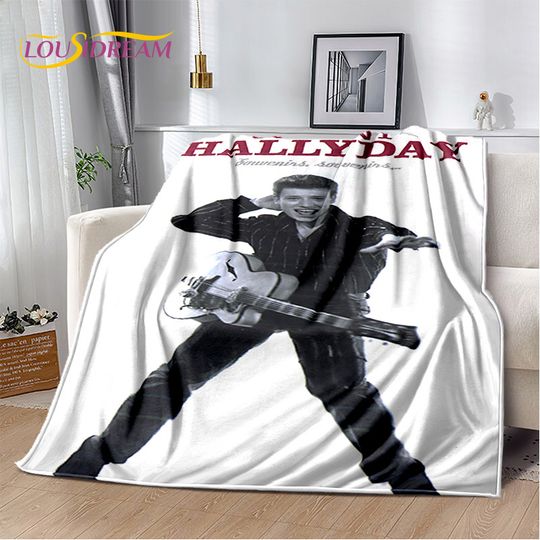 Discover 3D Printing Johnny Hallyday Rock Star Soft Flannel Blankets