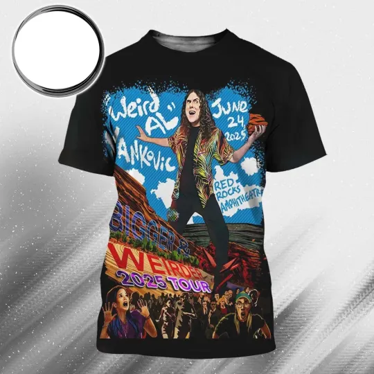 Discover Weird Al Yankovic 2025 Tour T Shirt 3D Size S-5XL G763