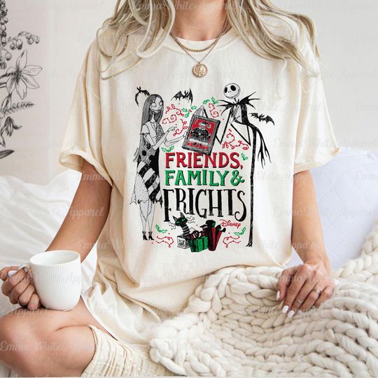 Discover Disneyyy Nightmare Before Christmas Jack Sally Family Frights Shirt, Disneyyy Scary Movie Shirt, Disneyyy Spooky Season Shirt, TGSD098