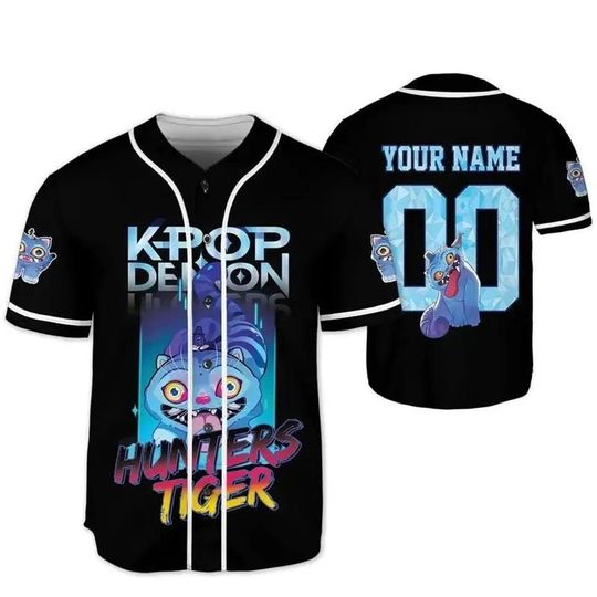 Discover Saja Boys Baseball Jersey, Kpop Demon Hunter Villain Jersey, Kpop Demon Hunters Tiger Tee, Demon Hunter Tiger Fan Gift