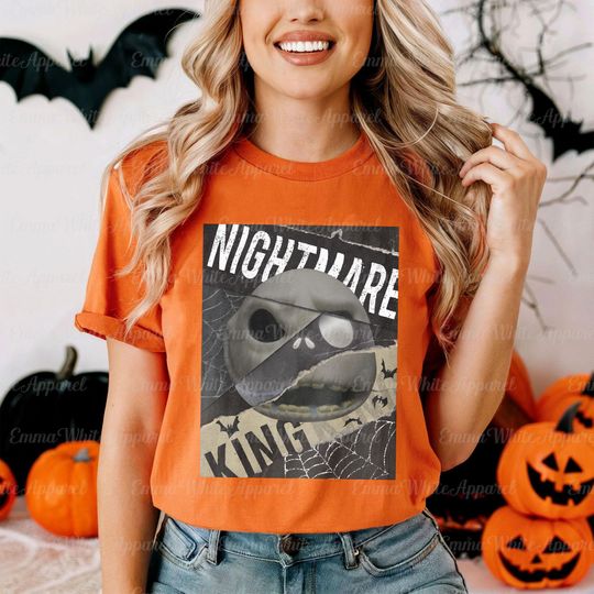 Discover Disneyyy Nightmaree Beforee Christmas Nightmare King T-Shirt, Spooky Graphic Halloween Couple Shirt