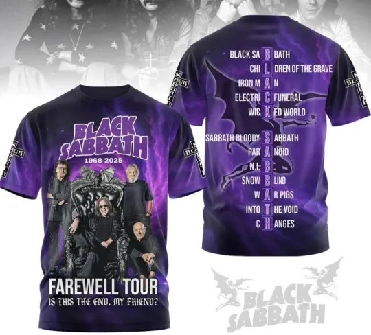 Discover Black Sabbath Farewell Tour 2025 3D T-shirt