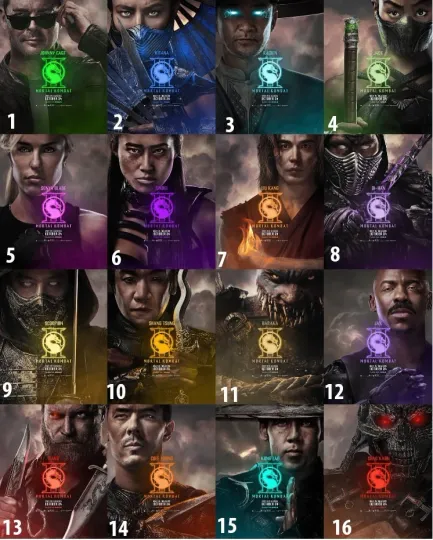 Discover Mortal Kombat II All Character Posters Johnny Cage Raiden Vertical Poster