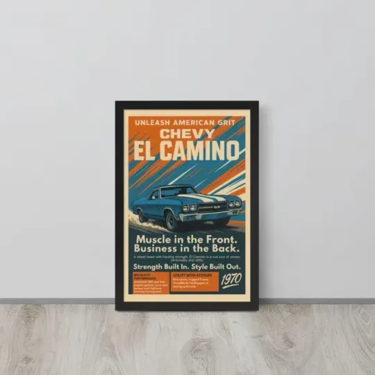 Discover Chevy El Camino Poster Vintage Muscle Car Wall Art