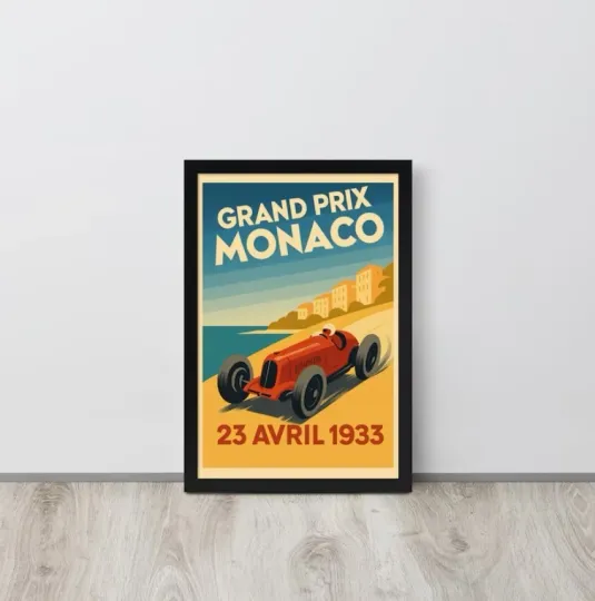 Discover Monte Carlo Grand Prix Racing Poster Vintage Fo 1Art Print Monaco Race