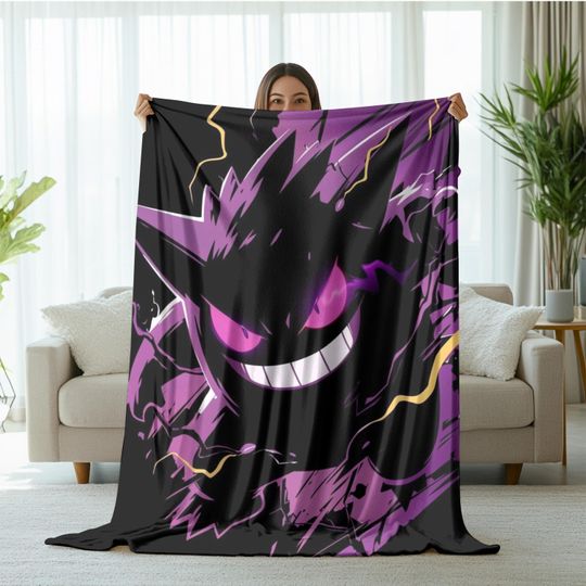 Discover gengarPokemon Blanket, Anime Fans & Bedroom Decor - Soft Fleece Blanket for Gifts"bedroom Decor Soft Fleece Blanket for Gifts"
